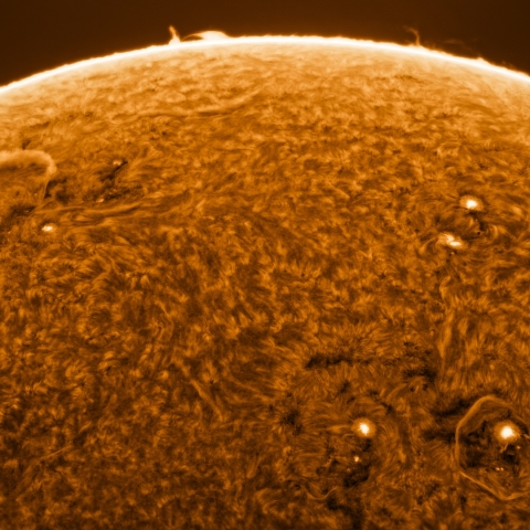 Prominence and Sunspots - Jan 2025