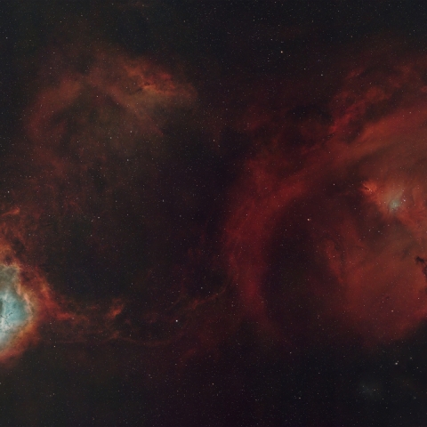 Rossette & Xmas Tree Nebula - 4 panel Mosaic